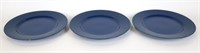 3 Blue Perma Glaze Fitz and Floyd Plate Set