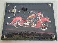 Indian Motorcycle Electric Clock Plaque