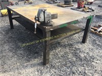 STEEL 5'X8' WORKBENCH WELDING TABLE W/ REED VISE