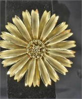 Costume Jewelry Flower Brooch 3.25" dia