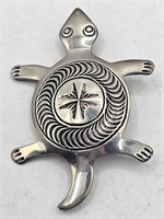 Sterling Silver Turtle Brooch