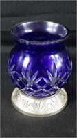 Bohemian Blue Glass Vase