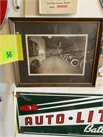 Framed and matted picture of an old model A cars