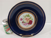 Blue & gold handpainted plate