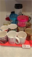 Tray lot coffee mugs