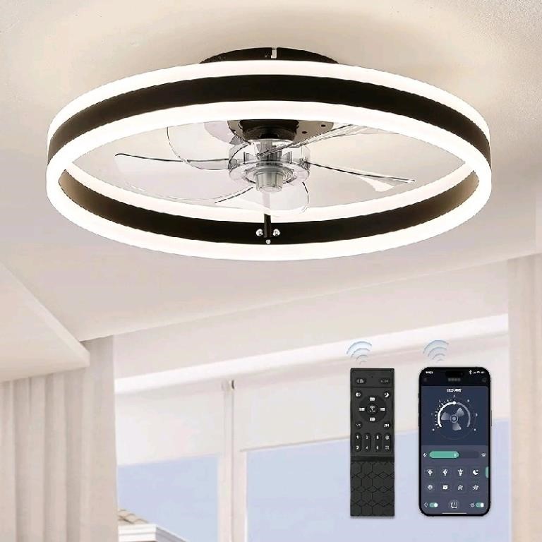 LEDIARY Low Profile Ceiling Fans with Lights, Flus