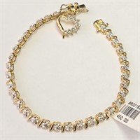$500 Silver 9.7G Diamond 7.5" Bracelet
