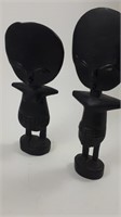 2 TRIBAL WOOD FOLK STATUES African Souviners pair