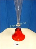 Large Red Trumpet Vase