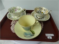 TRAY: 3 CUPS & SAUCERS