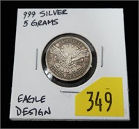 American Silver Eagle design, 5 gram .999 silver