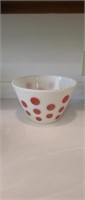 Vintage Fire King large polka dot mixing bowl, 9