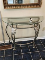 Glass Top Entry Table Small Chip