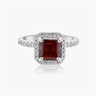 14K WHITE GOLD 4.00CT TOURMALINE 1.00CT DIAMOND RI