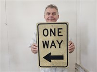 ONE WAY Metal Sign 12 x 18" h