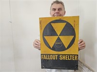 Metal FALLOUT SHELTER Sign 14 x 20"