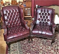 Pair of Tufted Wingback Chairs