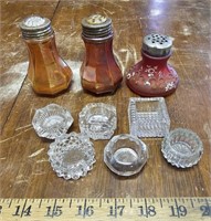 (3) Old Shakers- Including Carnival Glass