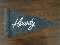 Medium Sized 'Howdy' Pennant by Frankie Jean