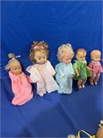 Five various dolls