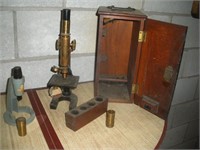 Vintage Microscope With Case