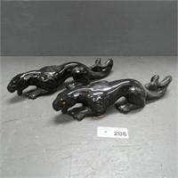 Pair of Black Panther Figurines