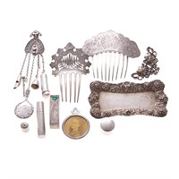 Amer. & Cont. silver ladies personal items (10)