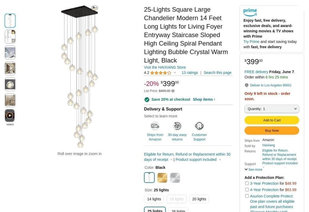 B5135  Square Modern Chandelier 14 Feet Bubble Cry