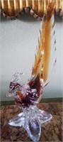 T - ARTGLASS BIRD FIGURINE 15"T (L7)