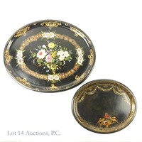 Lacquerware Mother of Pearl Inlay Dinner Trays (2)