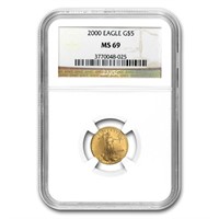 2000 1/10 Oz American Gold Eagle Ms-69 Ngc