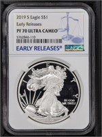 2019-S S$1 Silver Eagle NGC PF70UCAM Early Release