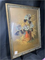 Antique Framed Le Roy Lithograph Floral