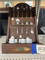 Wood Spoon Display w/Spoons & More