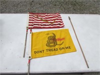 2 older dont tread on me flags