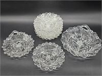 (10) Mismatched Pressed Glass Small Bowls