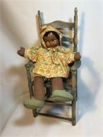 Black Americana Doll in Chair