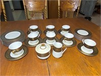 Mikasa Cups, Saucers, Cream/Sugar, Plates