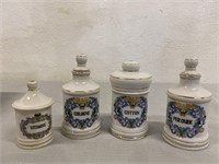 4 Vintage Porcelain Jars