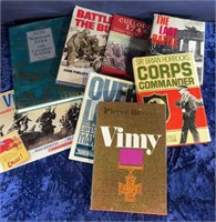 8-WW1 & WW2 Hard & Softcover books