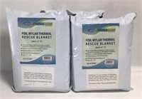 New Lot of 3 Foil Mylar Thermal Rescue Blankets