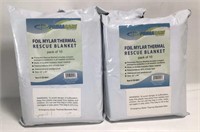 New Lot of 3 Foil Mylar Thermal Rescue Blankets