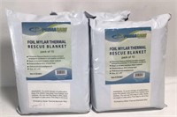 New Lot of 3 Foil Mylar Thermal Rescue Blankets