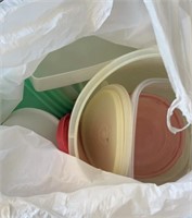 Bag filled with Tupperware Containers