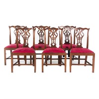 Six Chippendale style mahogany side chairs