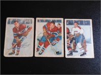 3 1953 54 Parkhurst Hockey Cards Montreal