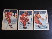 3 1953 54 Parkhurst Hockey Cards Detroit