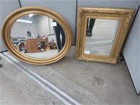 2 GILT FRAMED WALL MIRRORS