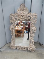 CARVED WOODEN FRAMED WALL MIRROR