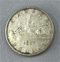 1957 Canada silver dollar en argent